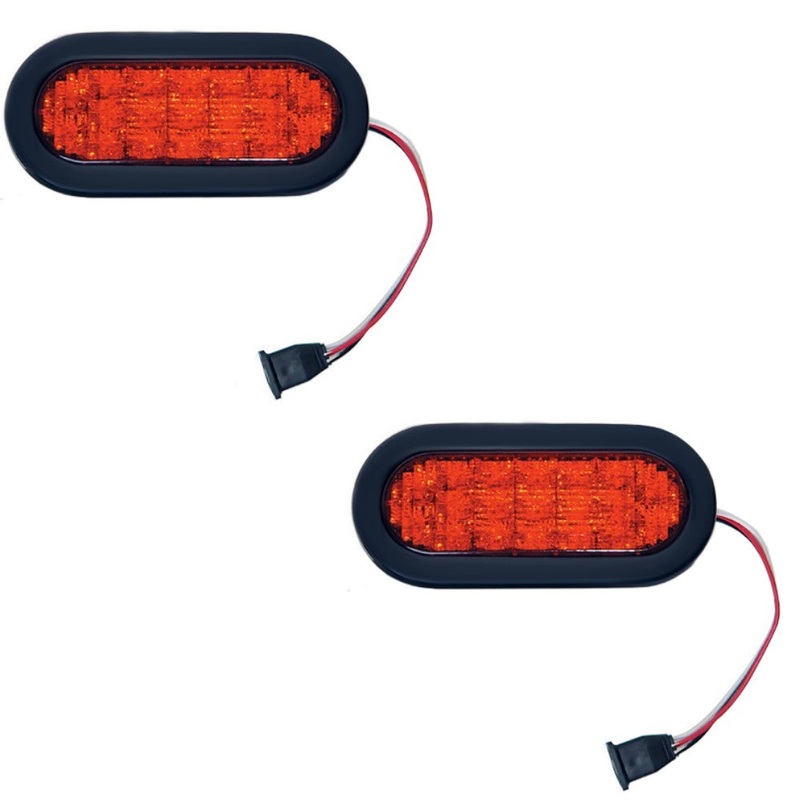 Qty 2: Red 6 Oval LED Light Kit Fits Universal Products Replaces 019-03-305