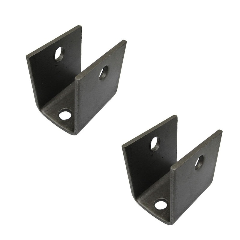 (2) Two Steel Weld-On Hangers for Single Axle Trailer 1-3/4 Leaf Spring Axle