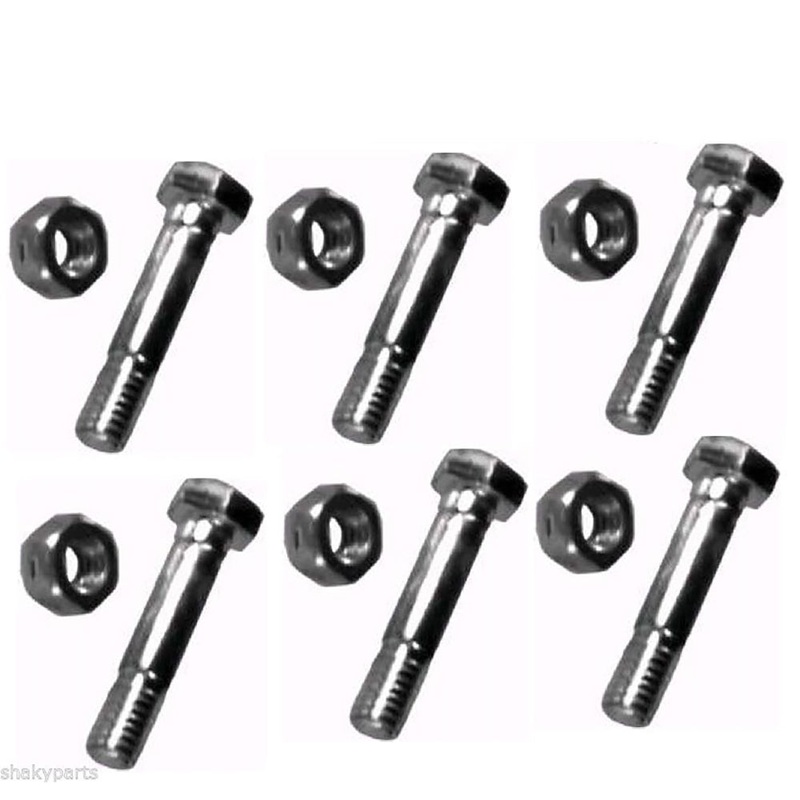 (6) Shear Pins with Nuts Fits MTD Two-Stage Snowblowers 710-0890 910-0890A