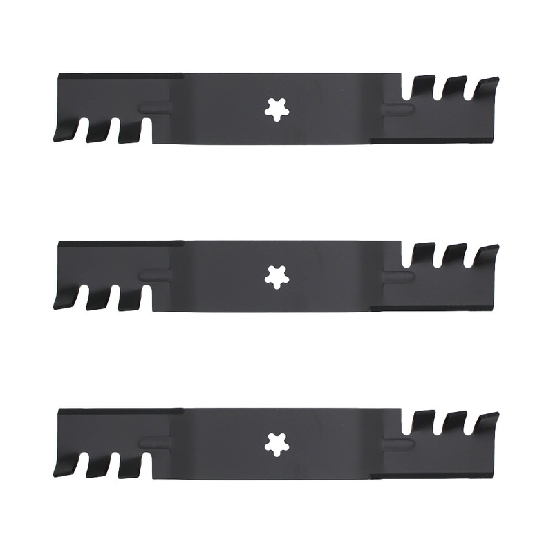 Set of (3) Interchangeable Toothed Mulching Blades Fits Husqvarna 532 18 72-55