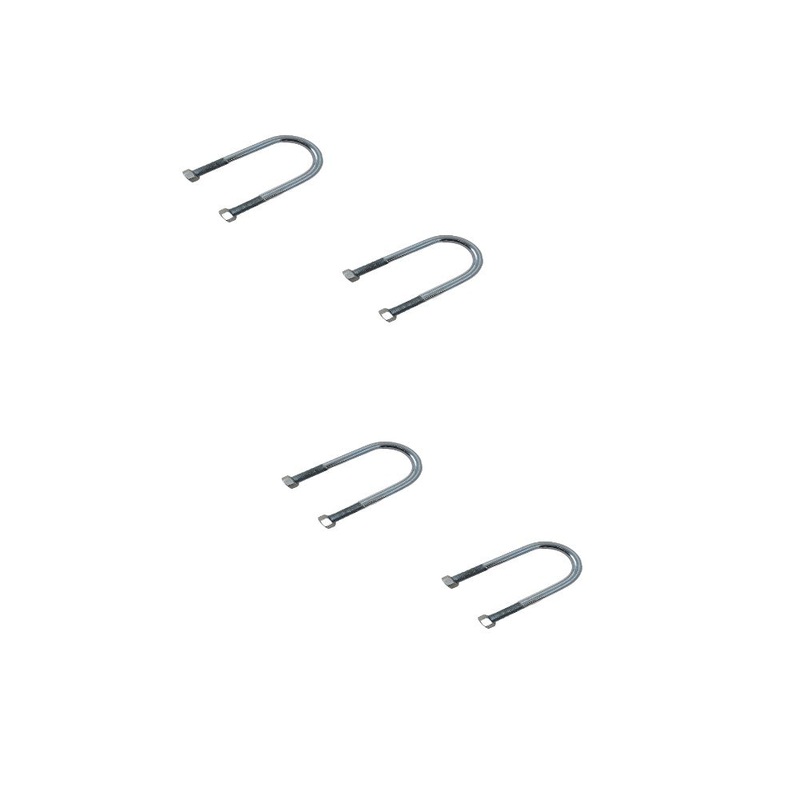 Trailer Leaf Spring U-Bolts Set of (4) Four For Trailers with 2-3/8 Round Axles