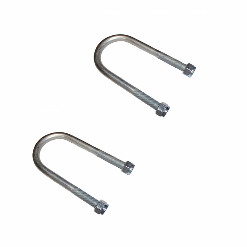 TWO 6 Long 1/2 Diameter U-Bolts and Nuts Fits Trailers with 2-3/8 Round Axles