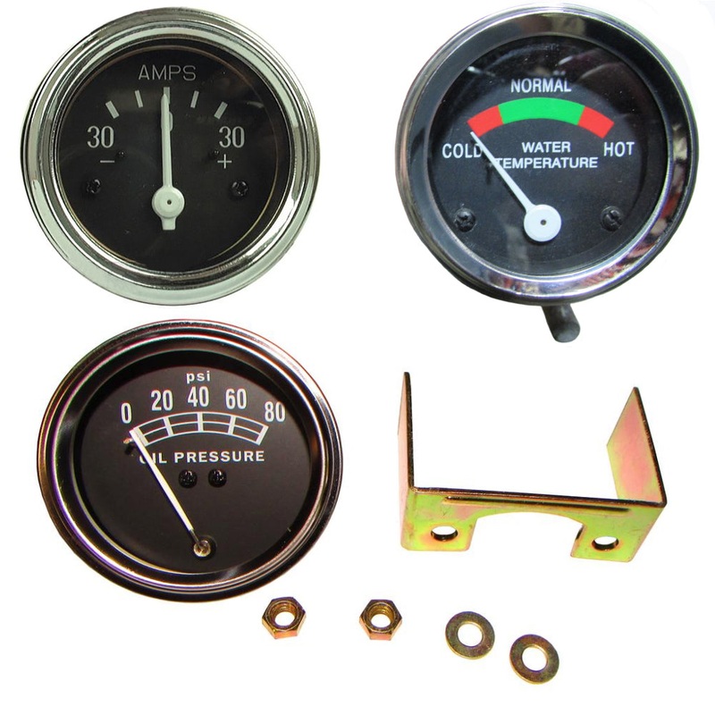 0236708 Oil Pressure, Ammeter, and Water Temp Gauge Set Fits Massey Harris