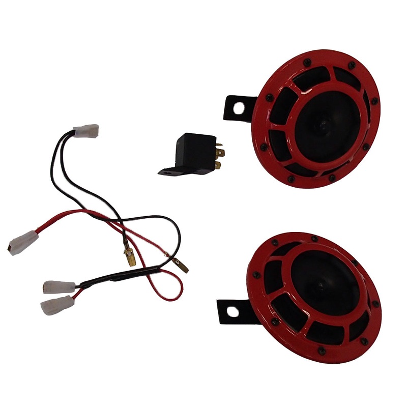 12V Red Grill Horn Set Fits Universal Products Replaces 12V-HORN