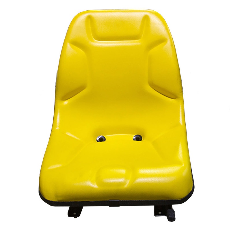 Ultra High Yellow Back Steel Pan Seat w Arm Rests for Skid Steers Backhoes