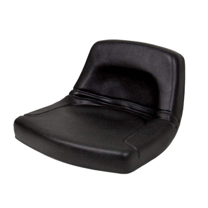 Low-Back Steel Pan Seat Black Water Resistant Heavy Duty for Garden Tractors