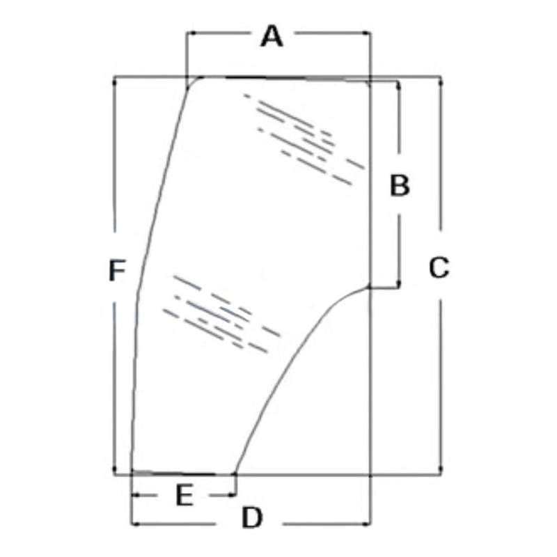 82036001 LH Door Glass Fits Ford Tractor TL70 TL80 TL90 TL100 TM115 TM120