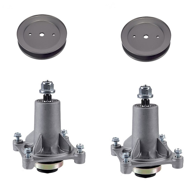 2 Spindle Assembly 187292 w/Pulley 153535 42 48 Deck Fits Husqvarna 532192870