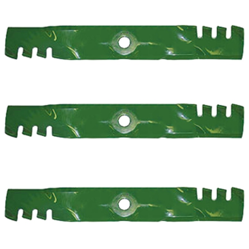 M143520 M145516 3PK Toothed Mulching Blades For John Deere 54 Riding Mowers