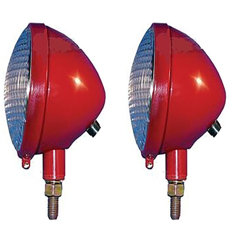 Qty 2: Red 12V Complete Headlight Assembly Fits Farmall Replaces 365503R1