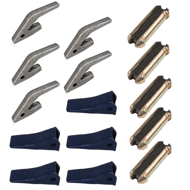 5 WELD-ON ADAPTER + TEETH + PIN FOR BACKHOE MINI EX U43792 D51750 TF23D 230