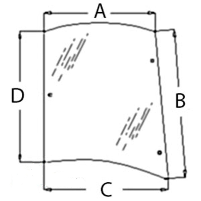Glass 3902131M1 Fits Massey Ferguson 6265 6270 6280 6290 8120 8140 8150 8160