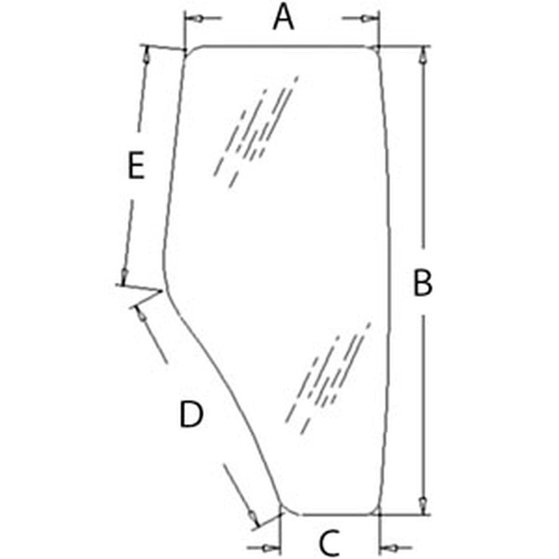RH Door Glass Fits John Deere Replaces SU27313