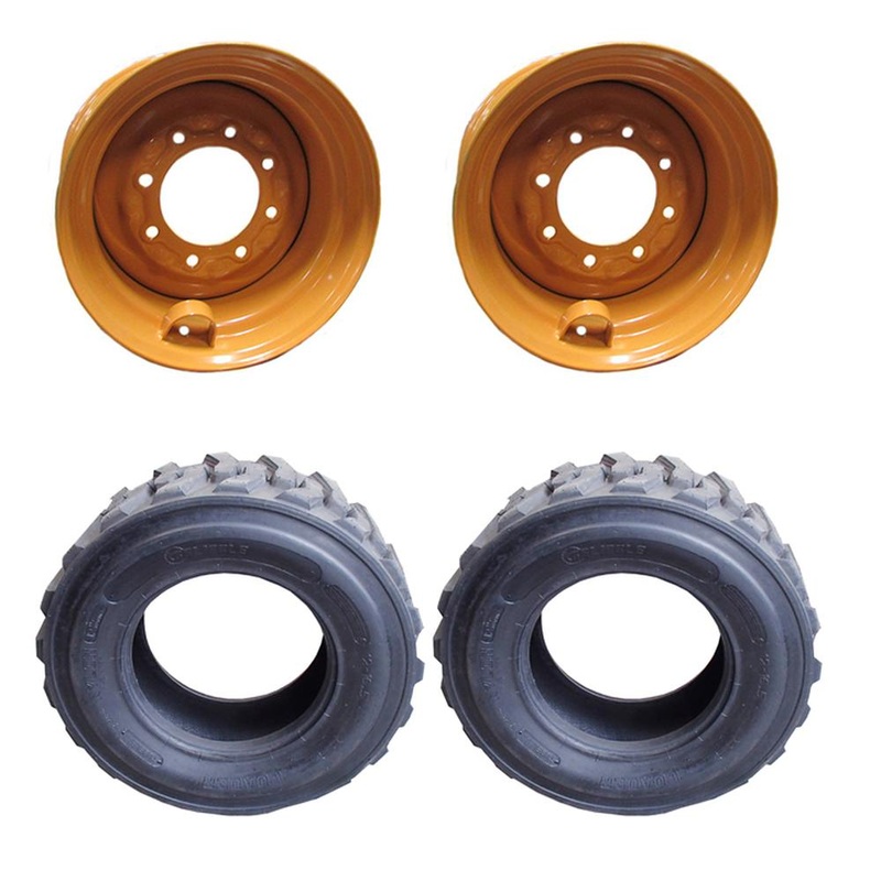 Set of 2 12-Ply 12 x 16.5 Tires w/ Rims Fits Case Skid Steer Loaders