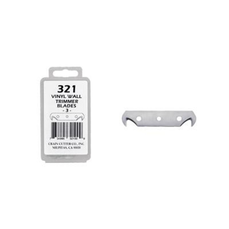 Crain Tools No. 321 Vinyl Wall Trimmer Blades (3 Pack)