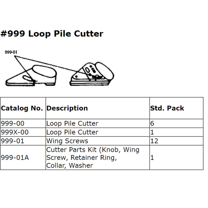 Taylor 999 Loop Pile Cutter Replacement Parts