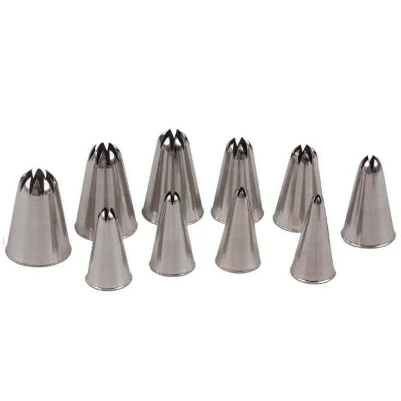 Set Of 10 Closed Star Pastry Tips