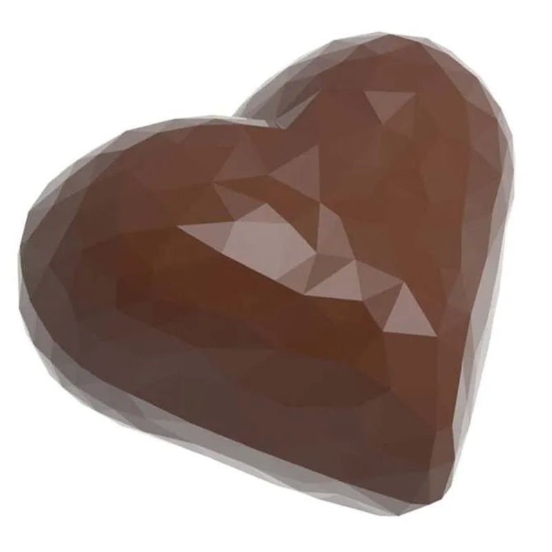 Polycarbonate Heart Facet Chocolate Mold – 21 Forms (6.5g) – 1.25 inch
