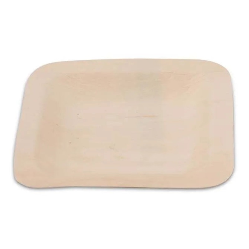 Square Poplar Wood Plate – 4.5 inch – 50 pack