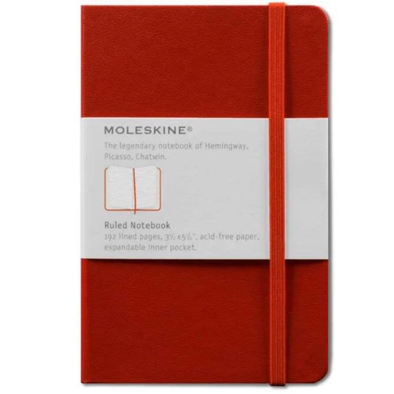 Moleskine Ruled Pocket Notebook – Red