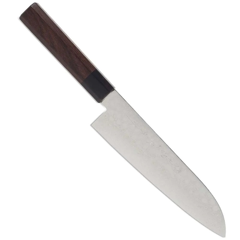 Warikomi Damascus Santoku Knife – Rosewood Handle