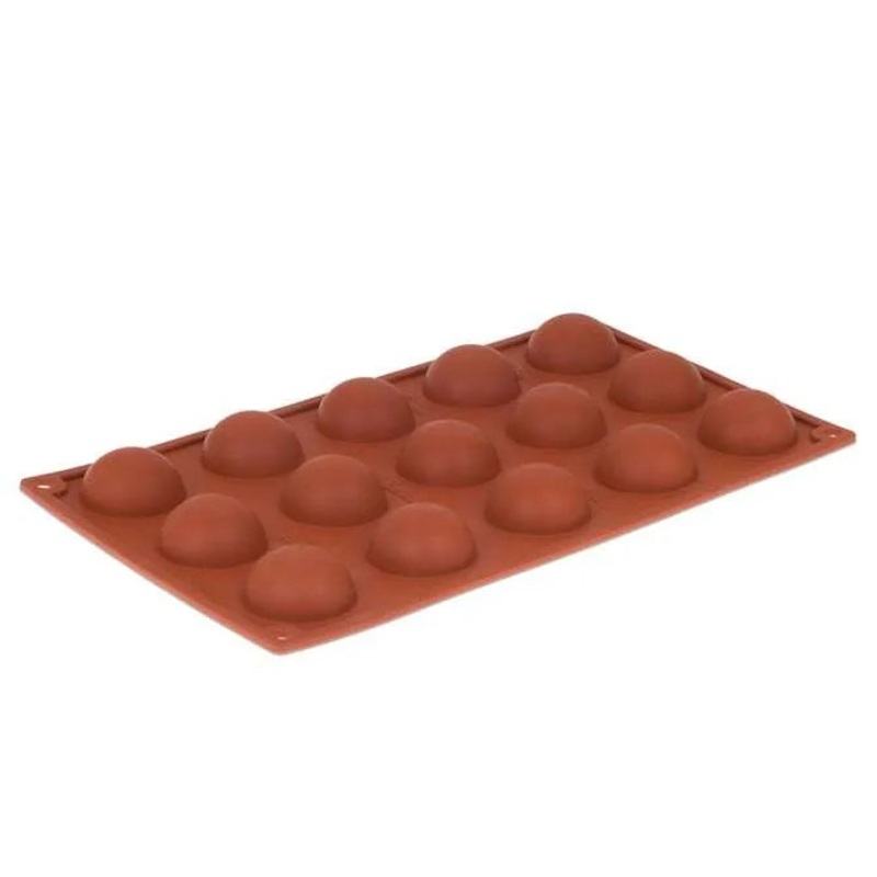 Orange Silicone – 15 Half Spheres